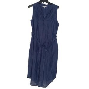 Michael Stars size Large Cotton Gauzy Maxi Shirt Dress with Liner Lagenlook